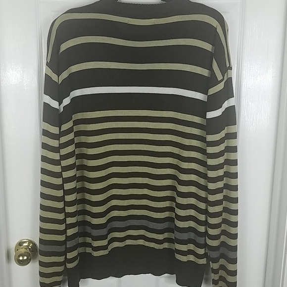 KOMAN, Men's Sweater, brown beige stripes,  size L - Picture 4 of 5